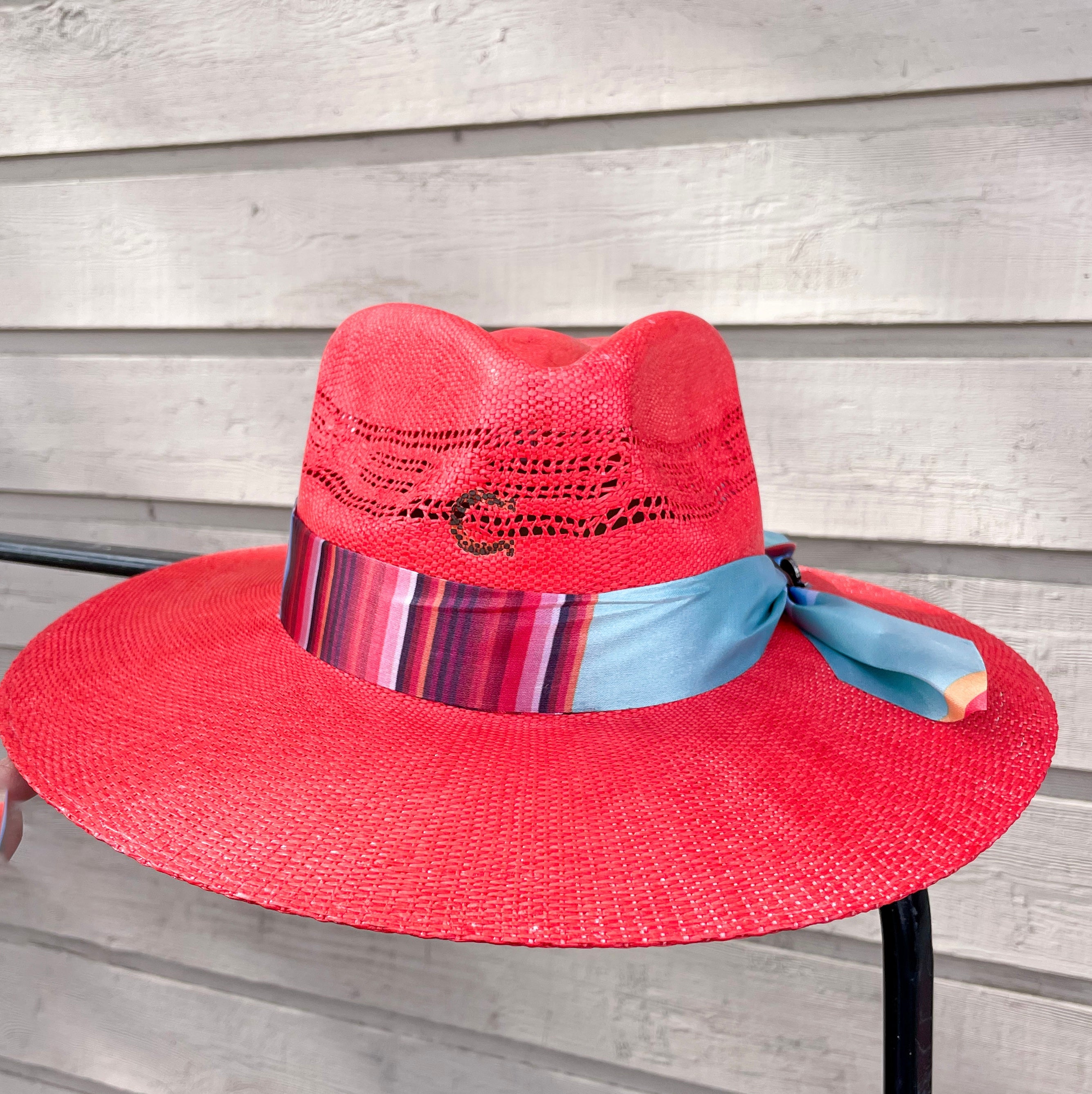 Charlie Horse Straw Hat with Serape/Colorful Band size small - New! Charlie 1 Horse Fiesta Straw Western Hat - One 2 mini Ranch main image 3