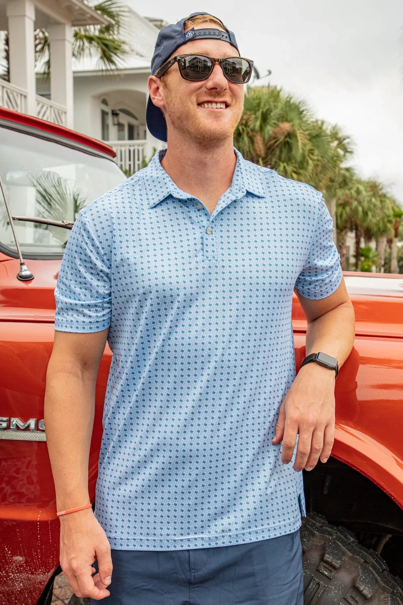 The Burlebo Performance Polo in Texas Light Blue