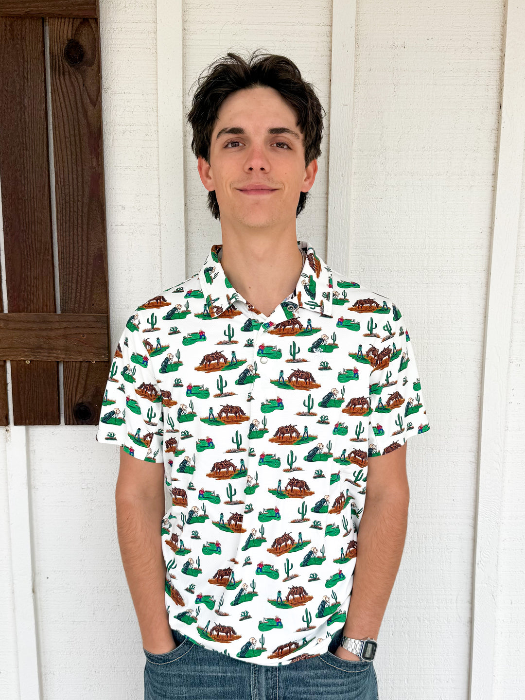 Hooey Men's Drive Cowboy Golf Polo