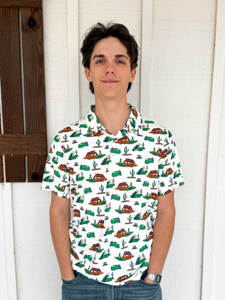 Hooey Men's Drive Cowboy Golf Polo