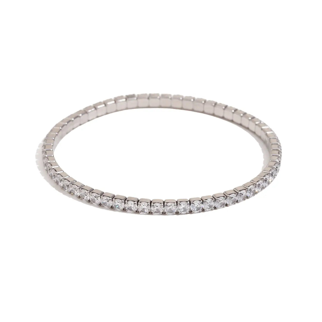 HJ 3mm Gold Stretchy Tennis Bracelet