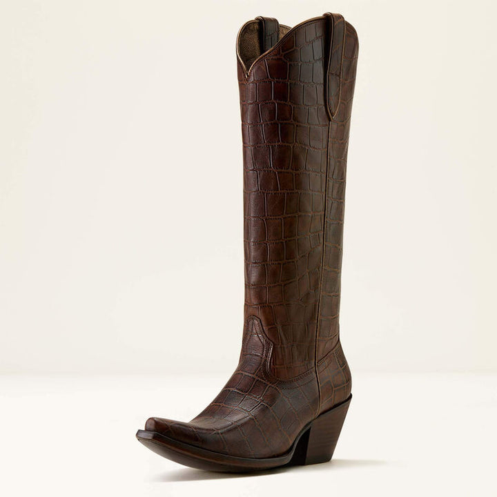 Ariat Women's Casanova Western Boot - Luxe Espresso Croc Print
