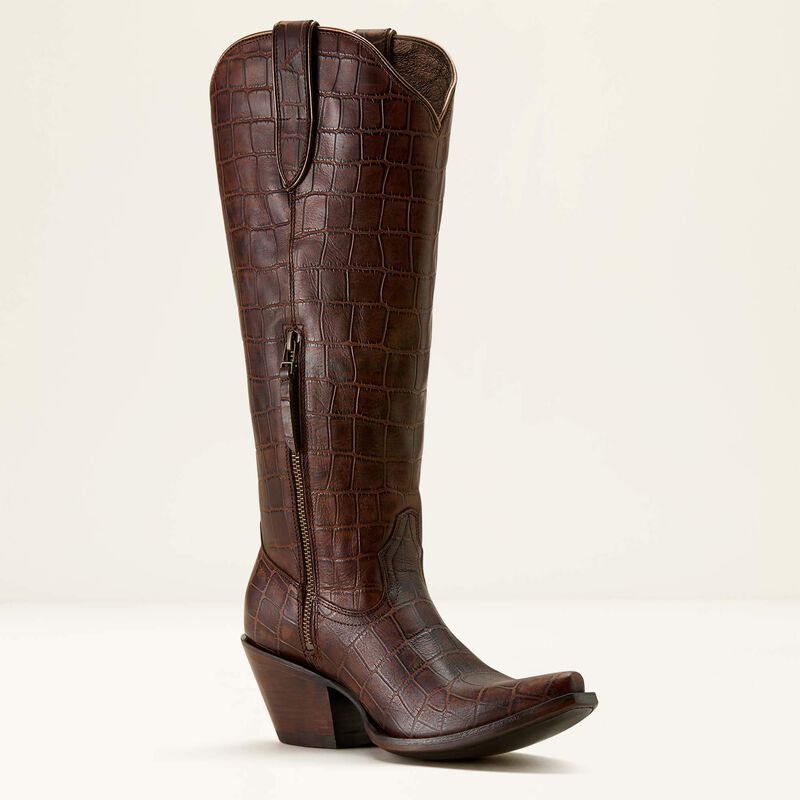Ariat Women's Casanova Western Boot - Luxe Espresso Croc Print