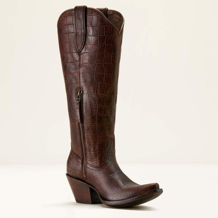 Ariat Women's Casanova Western Boot - Luxe Espresso Croc Print