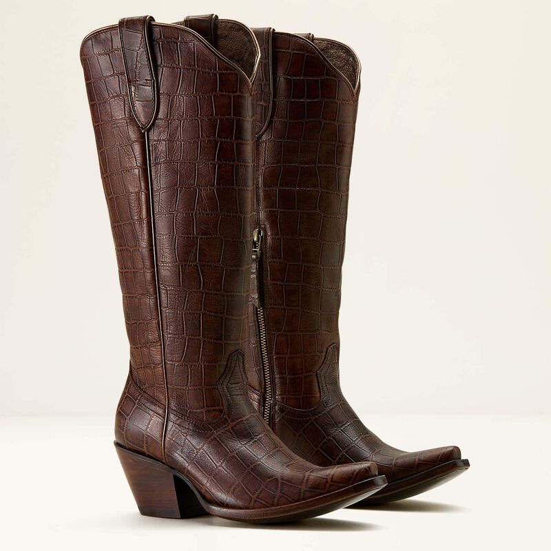 Ariat Women's Casanova Western Boot - Luxe Espresso Croc Print