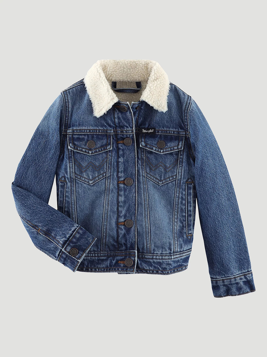 BR Wrangler Girl's Sherpa Lined Denim Jacket