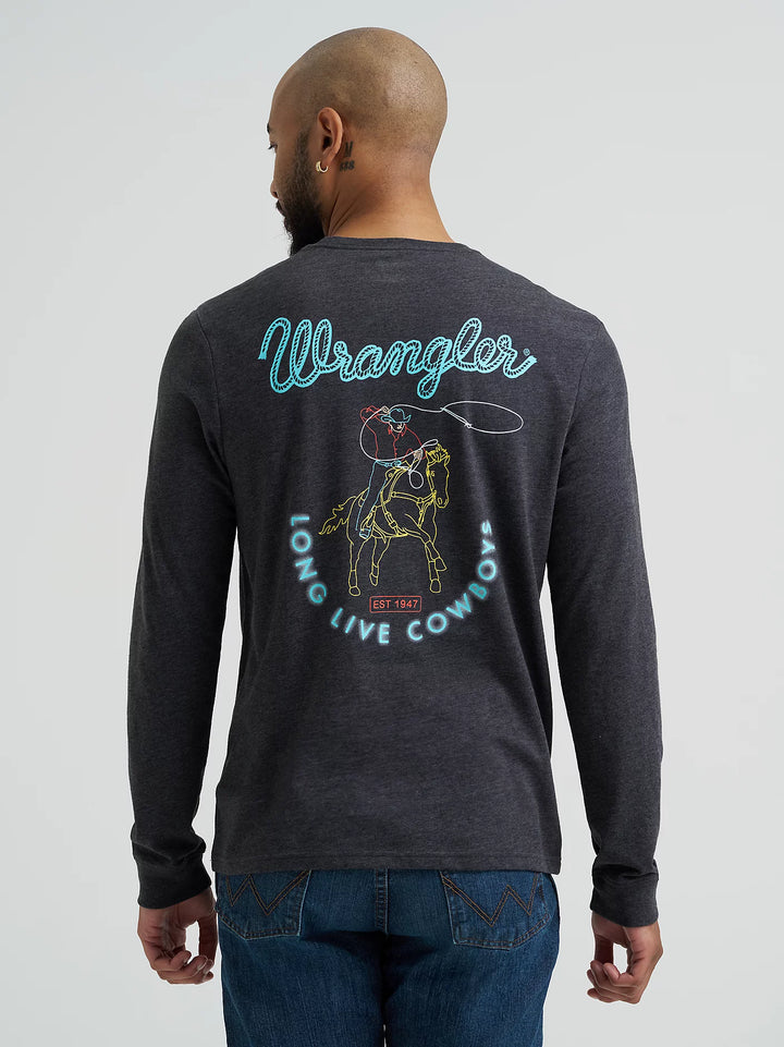 Wrangler Men's Long Live Cowboys LS Tee