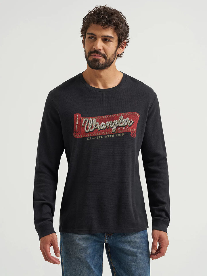 Wrangler Men's Scroller Thermal LS Tee