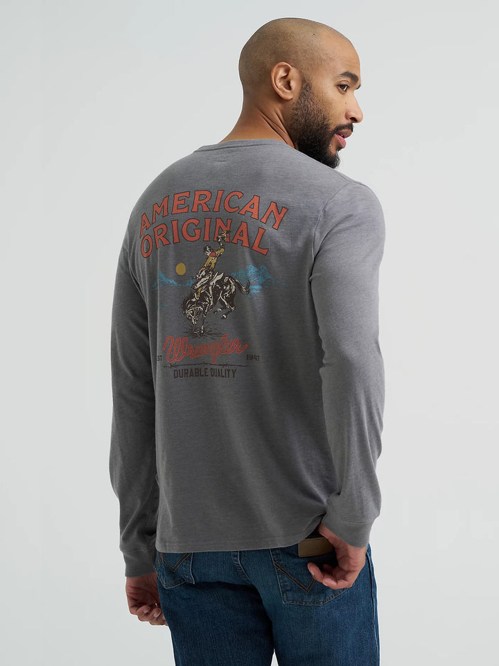 Wrangler Men's Bronco Cowboy LS Tee