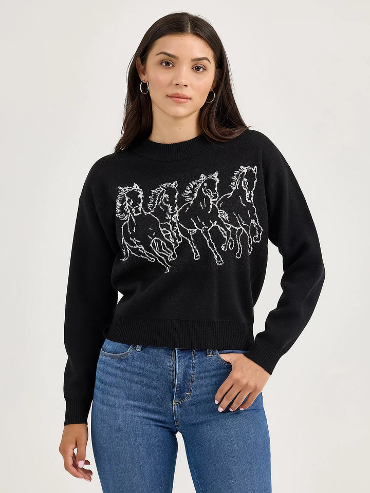 Wrangler Women's Horse Intarsia Sweater