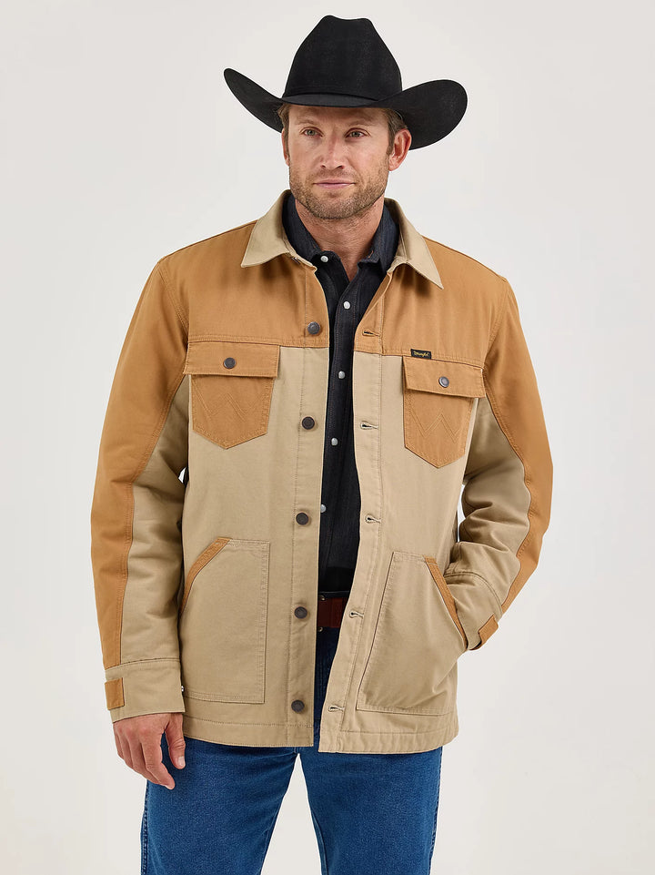 Wrangler Men's Mixed Canvas Chore Jacket