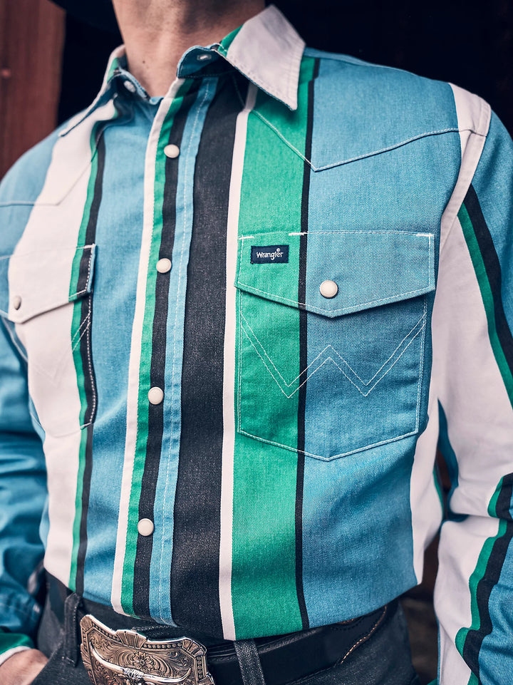 Wrangler® Vintage-Inspired Brushpopper Pearl Snap Shirt