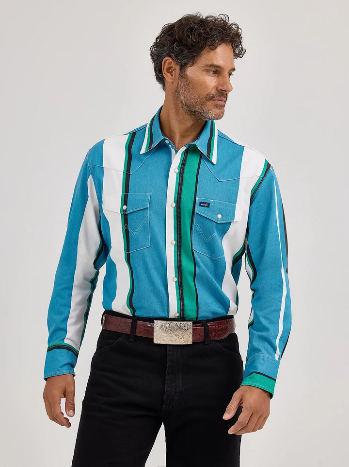 Wrangler® Vintage-Inspired Brushpopper Pearl Snap Shirt