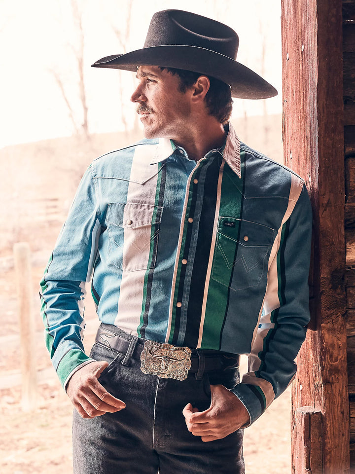 Wrangler® Vintage-Inspired Brushpopper Pearl Snap Shirt