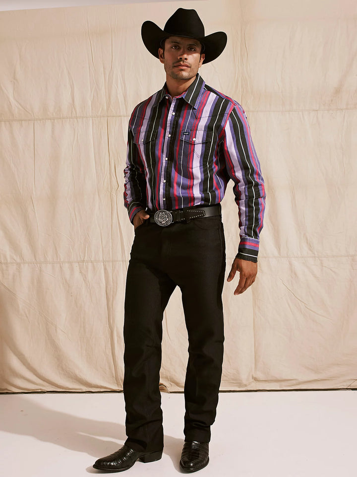 Wrangler® Vintage-Inspired Brushpopper Pearl Snap Shirt