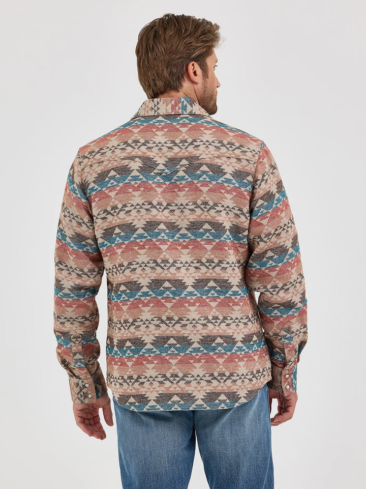 Wrangler Men's Retro Jacquard Snap Shirt Jacket