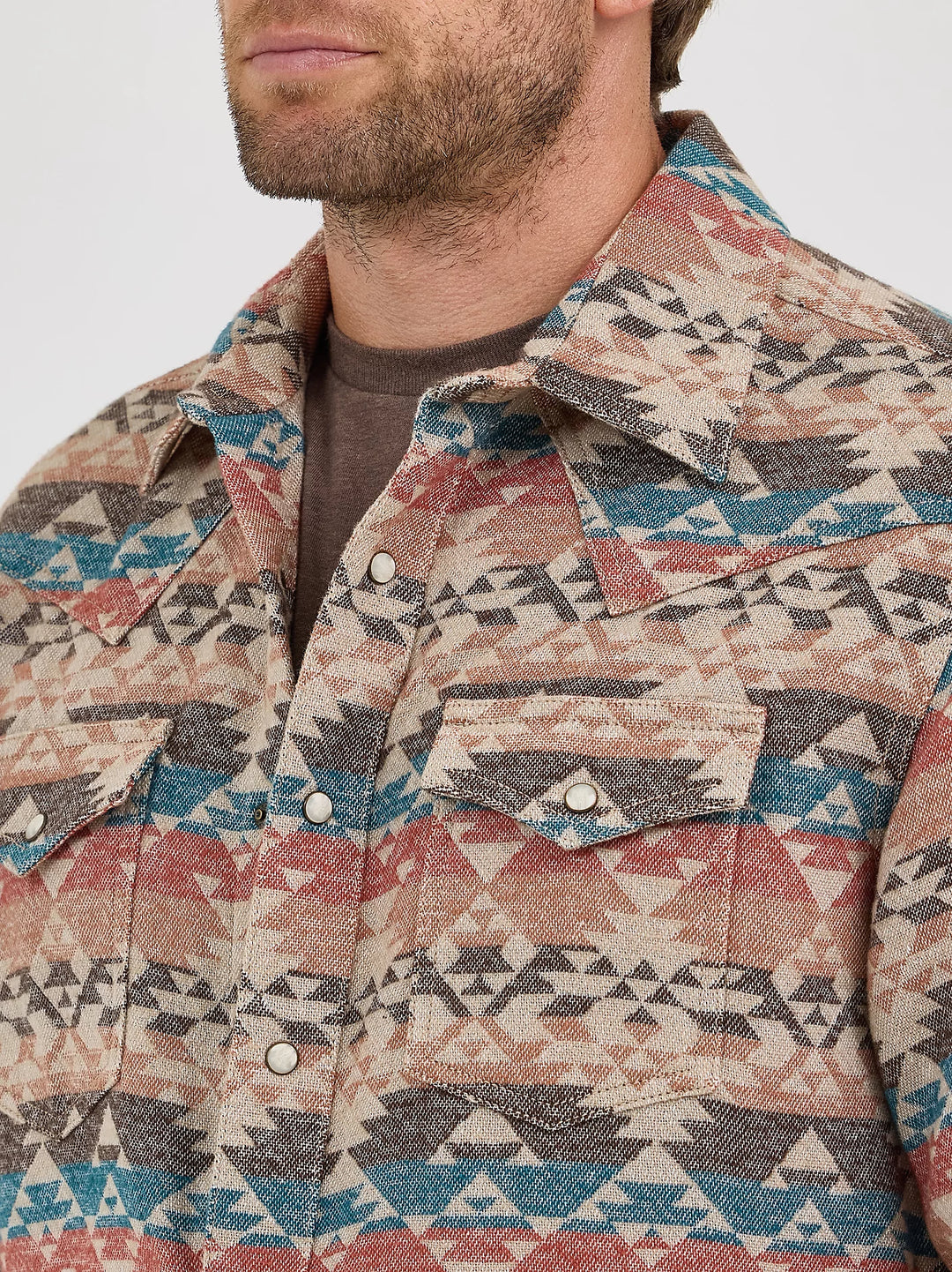 Wrangler Men's Retro Jacquard Snap Shirt Jacket