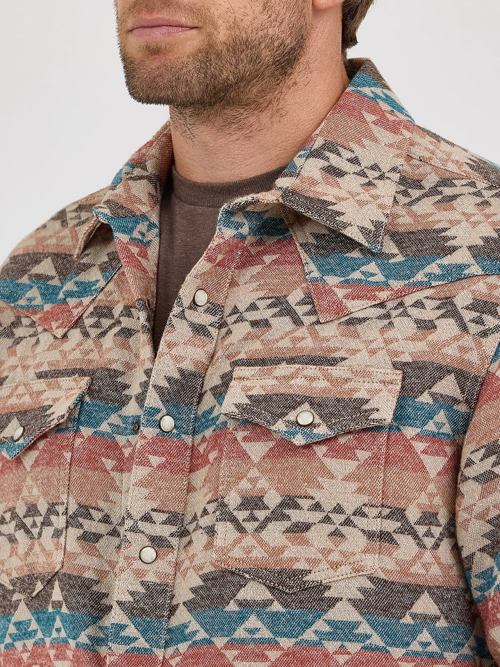 Wrangler Men's Retro Jacquard Snap Shirt Jacket