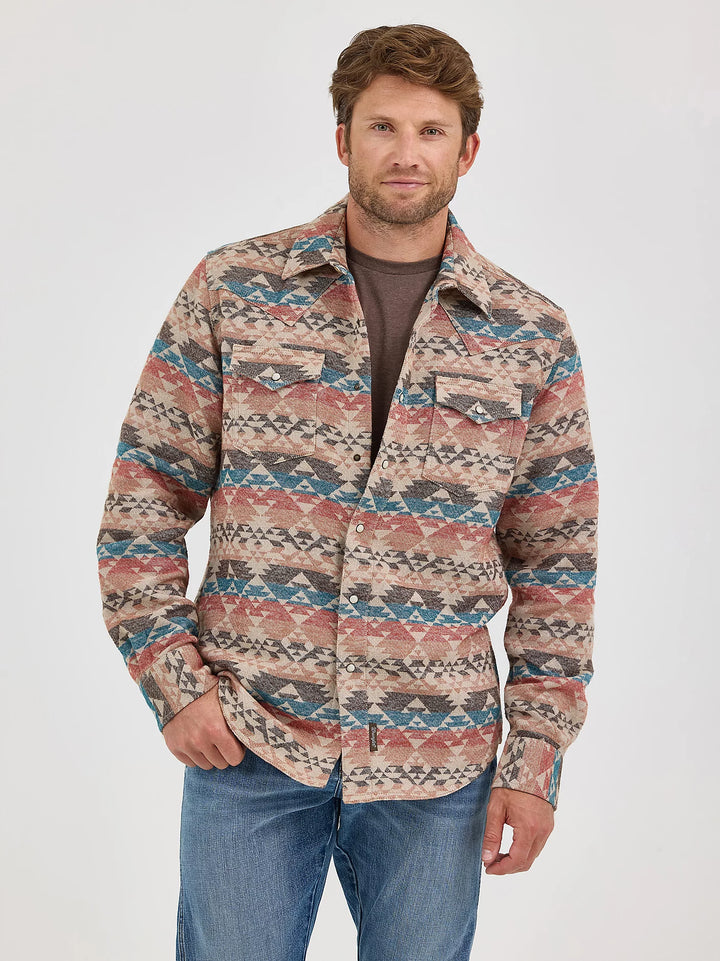 Wrangler Men's Retro Jacquard Snap Shirt Jacket