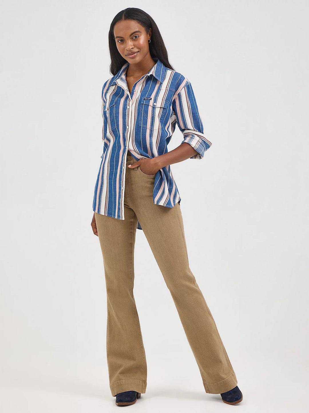 Wrangler Women's Retro Boyfriend Western Shirt