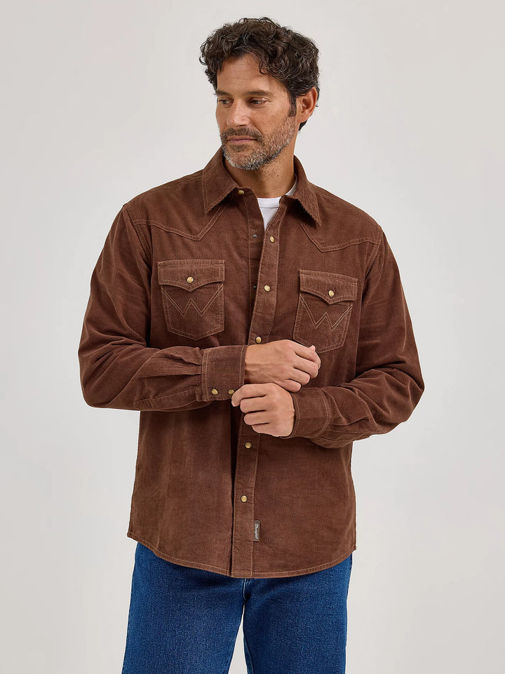 Wrangler Men's Retro Western Snap Corduroy Shirt