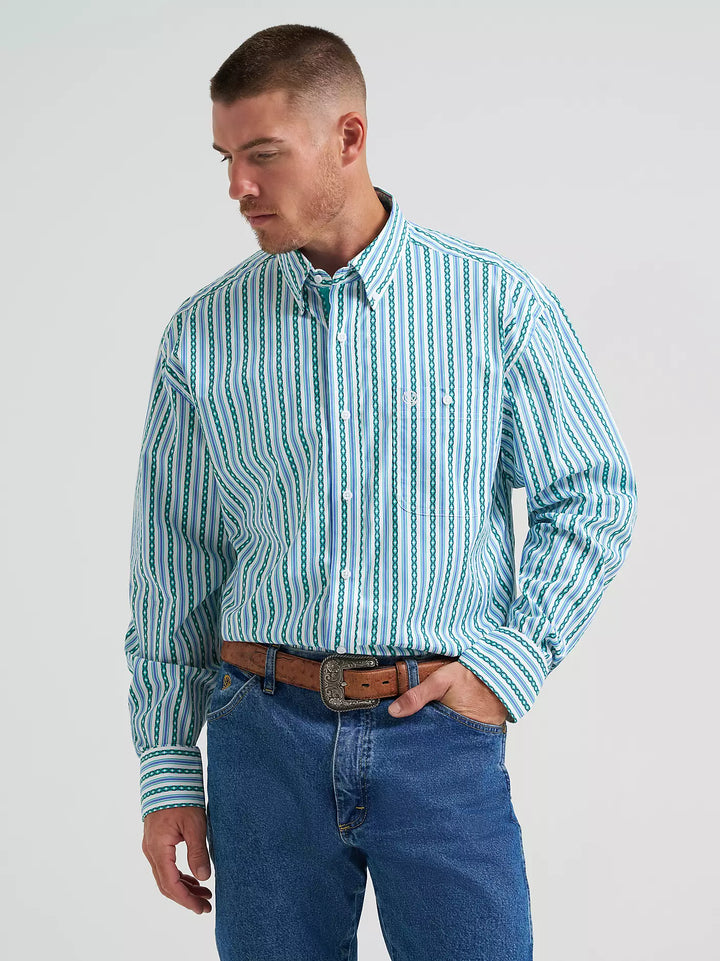 Wrangler Men's George Strait One Pocket Long Sleeve Shirt