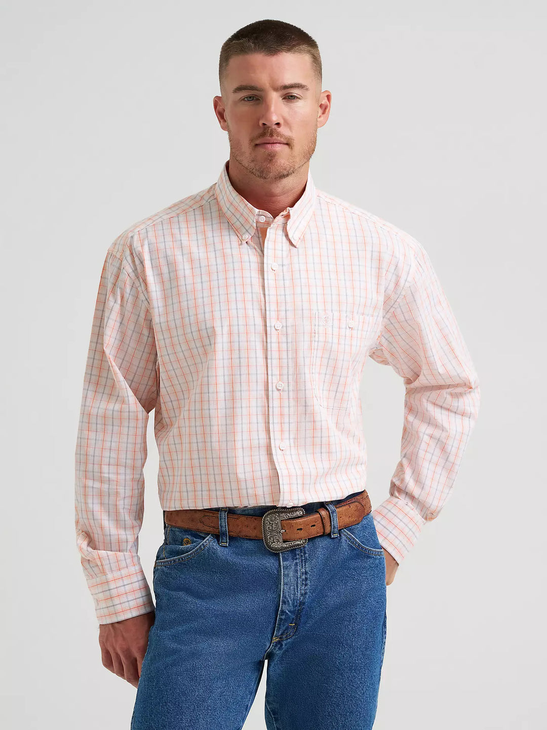 Wrangler Men's George Strait One Pocket Long Sleeve Shirt