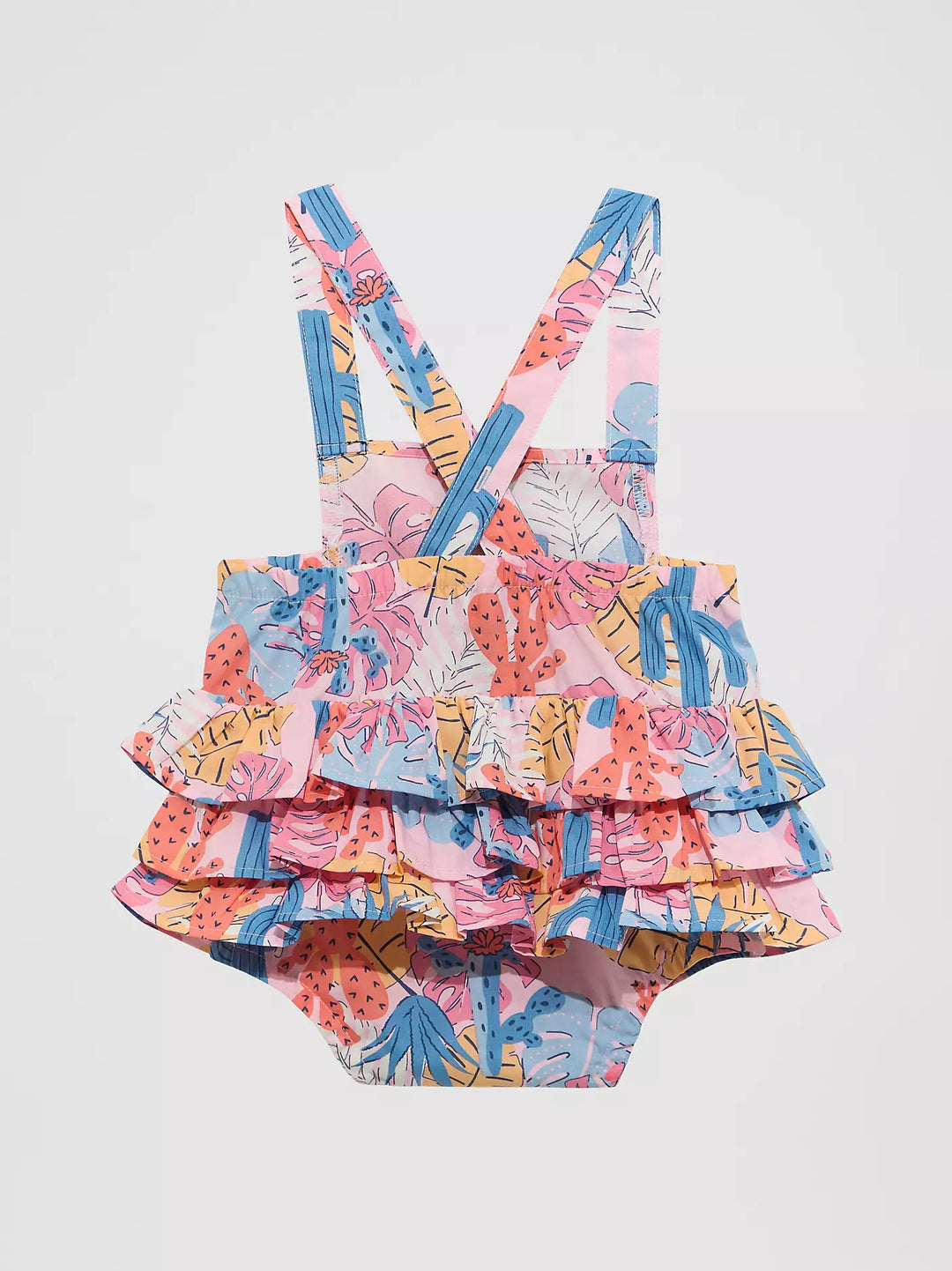 BR Wrangler Baby Girl Western Printed Ruffle Onesie