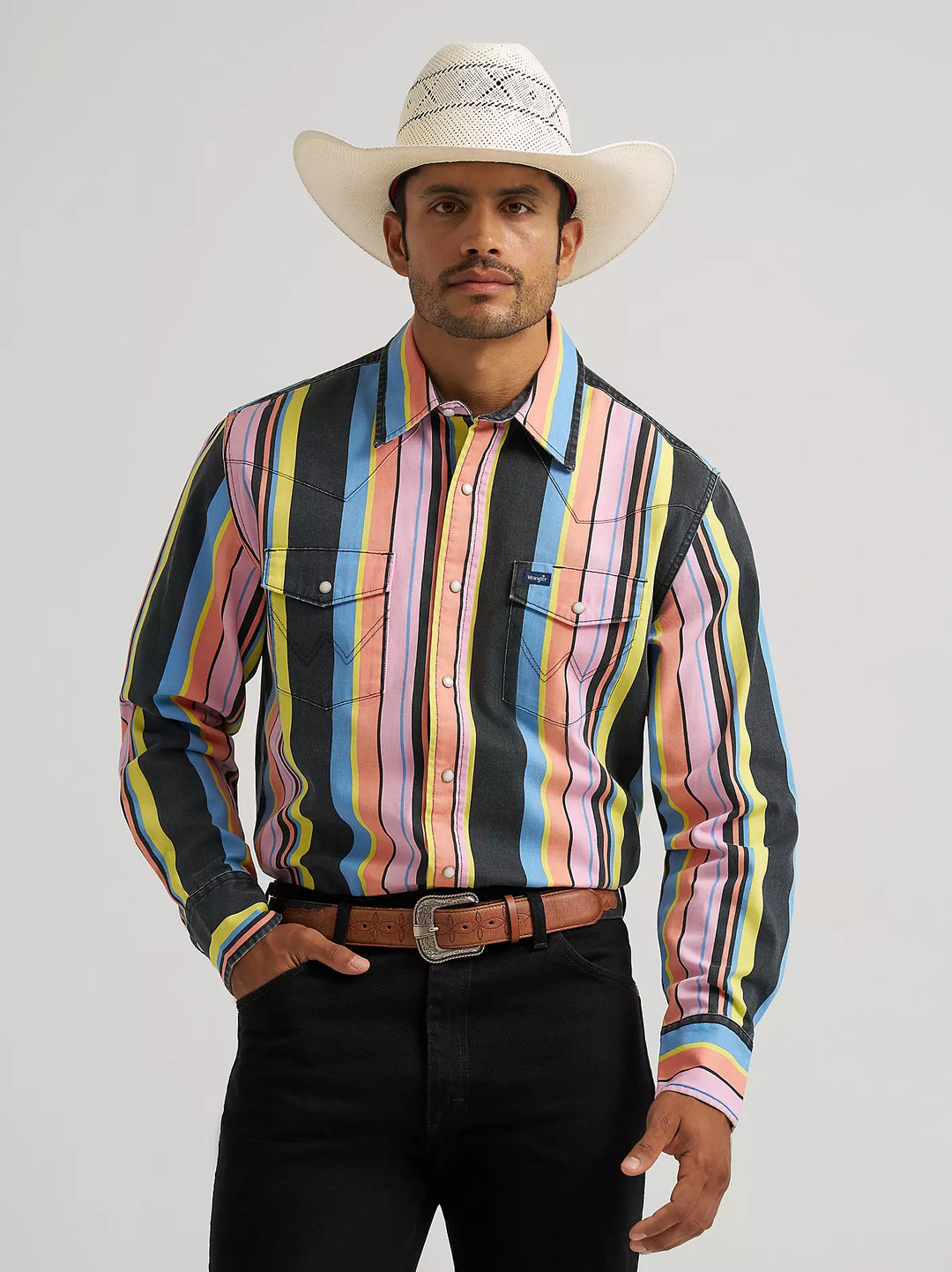 Wrangler® Vintage-Inspired Brushpopper Pearl Snap Shirt