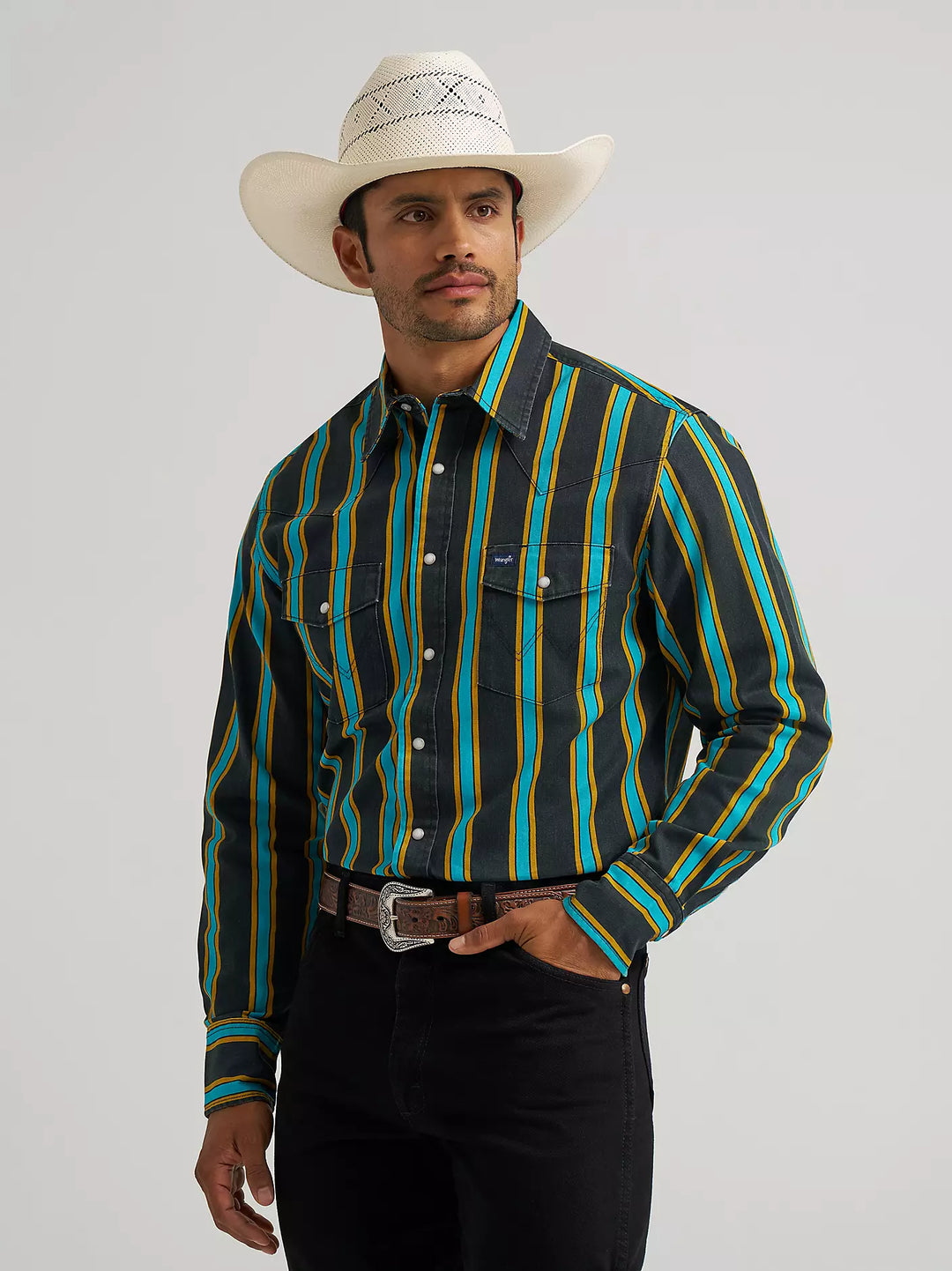 Wrangler® Vintage-Inspired Brushpopper Pearl Snap Shirt