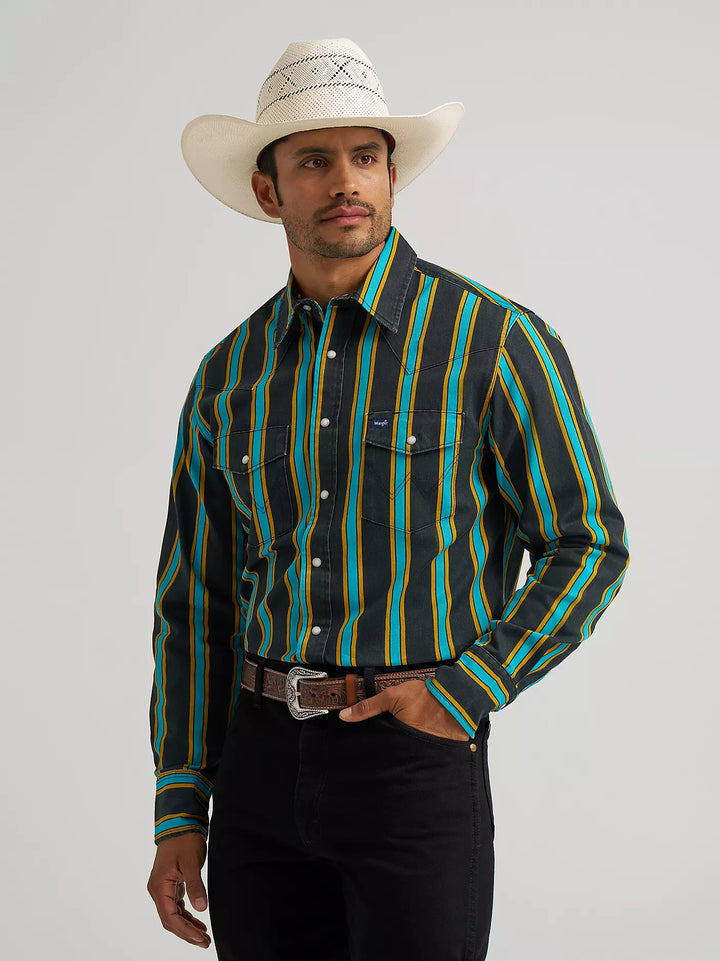 Wrangler® Vintage-Inspired Brushpopper Pearl Snap Shirt