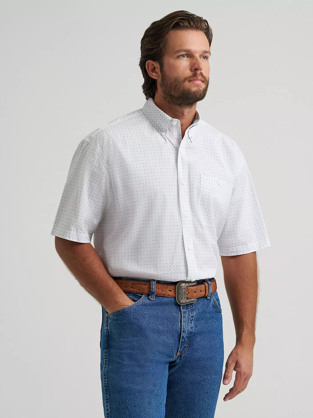 Wrangler Men's George Strait SS One Pocket Button Down Shirt