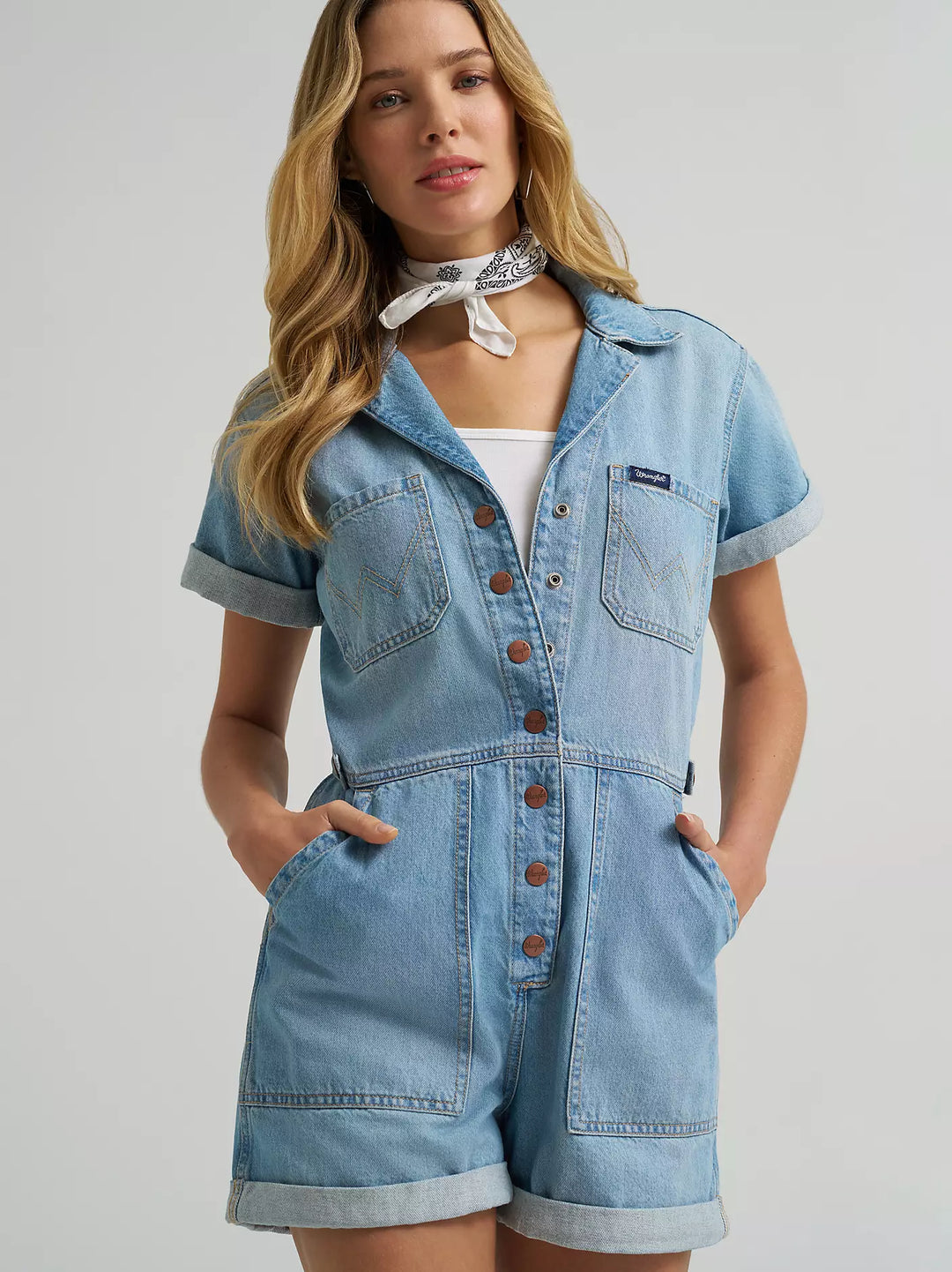 Wrangler Denim Snap Utility Romper