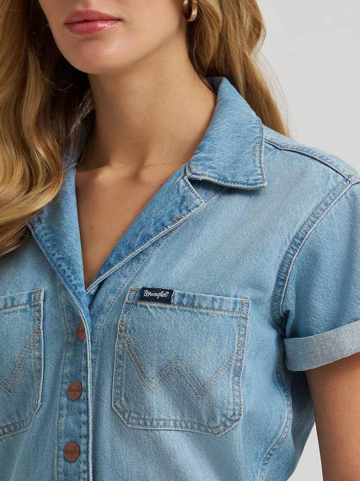 Wrangler Denim Snap Utility Romper