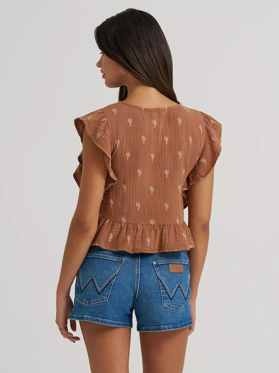 Wrangler Gauzy Flutter Sleeve Blouse