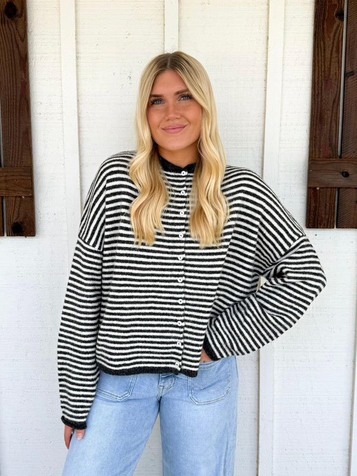 The Piper Striped Cardigan