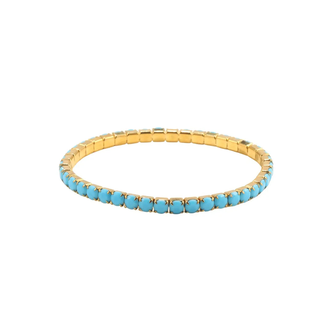HJ 4mm Gold Stretchy Tennis Bracelet