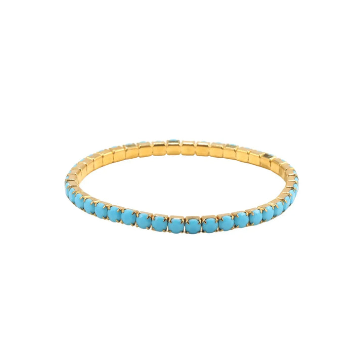 HJ 4mm Gold Stretchy Tennis Bracelet