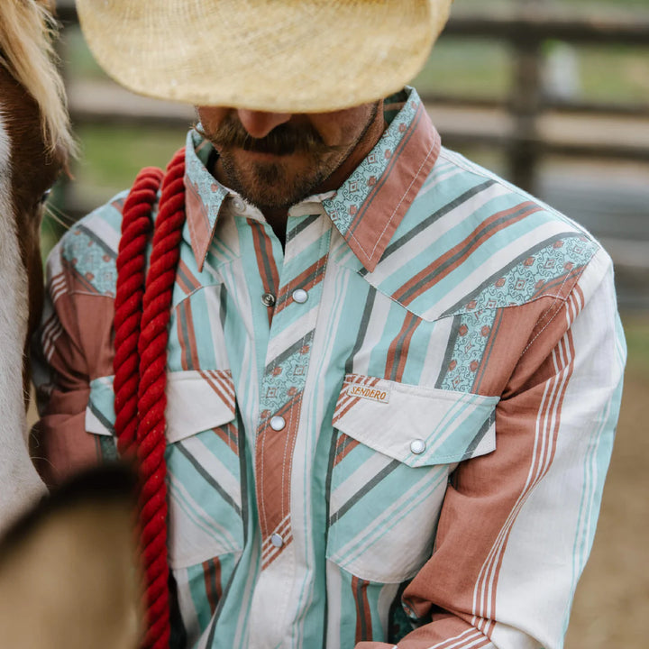 The Sendero Serape Pearl Snap Long Sleeve Shirt