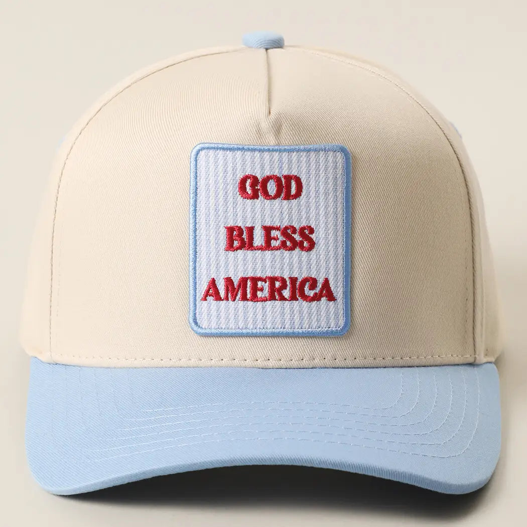 God Bless America Embroidered Patch Hat