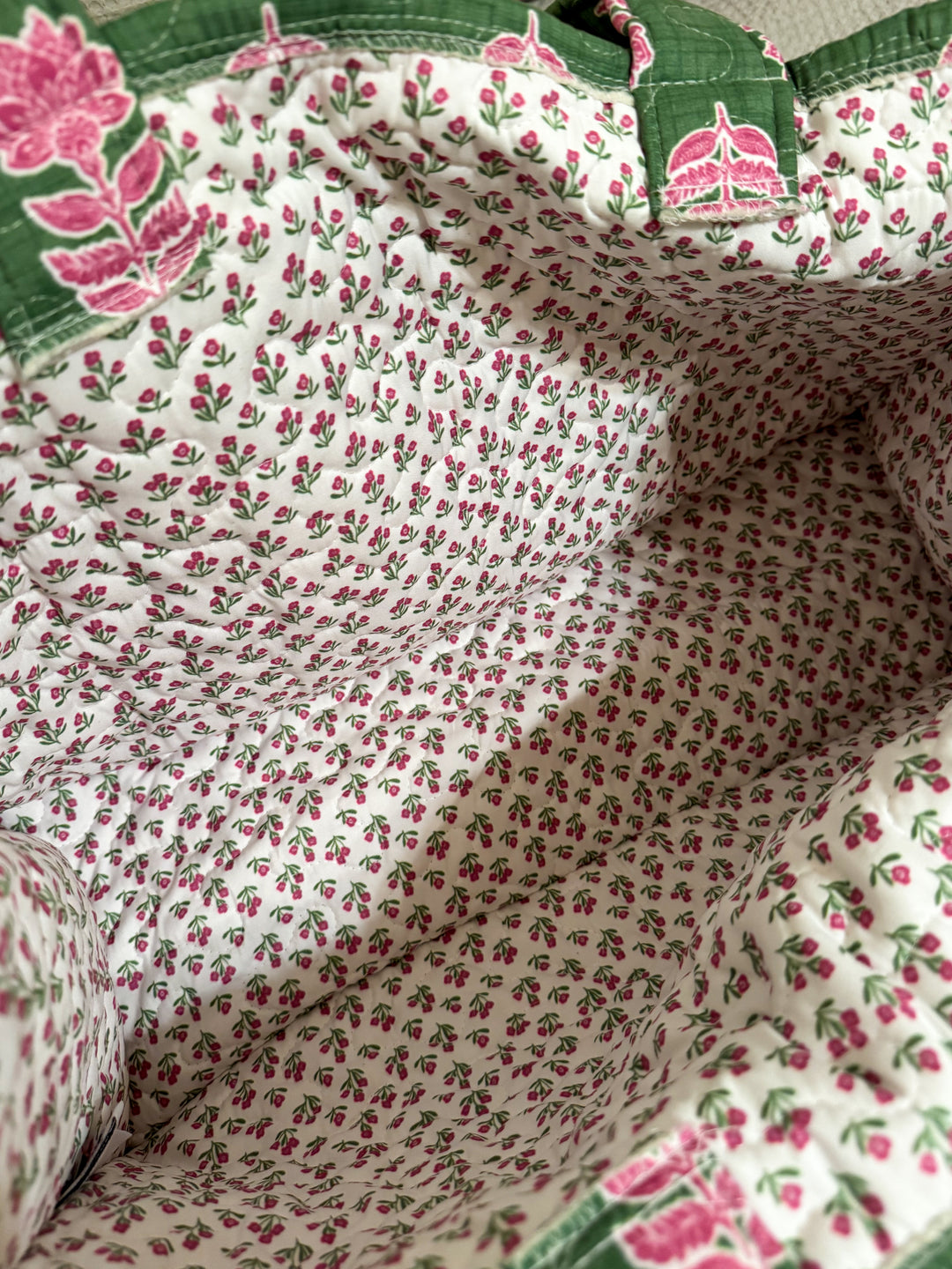 Ida Mae Esme Floral Icon Green Tote Bag