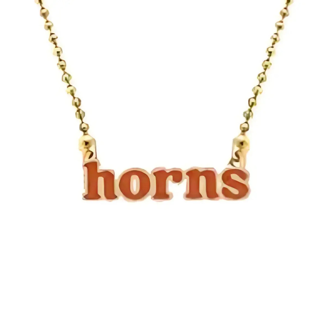 CS Texas Longhorns Slogan Necklace