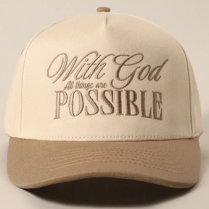 With God All Possible Embroidery Cap