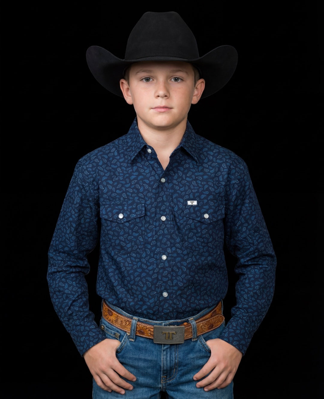 BR Boys Ferrell Griffin LS Snap Shirt
