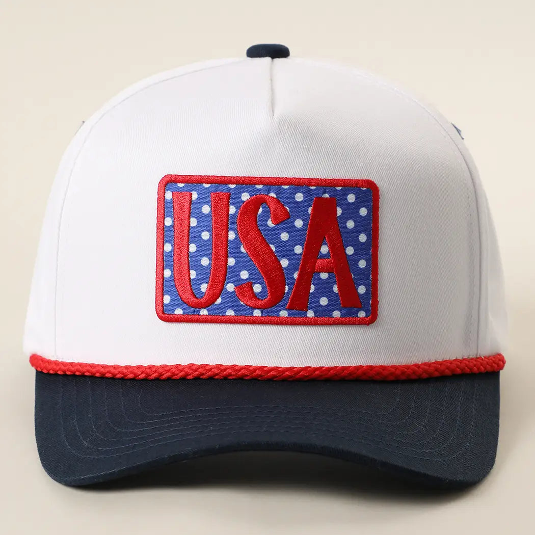 Made In The USA Embroidered Patch Rope Trucker Hat
