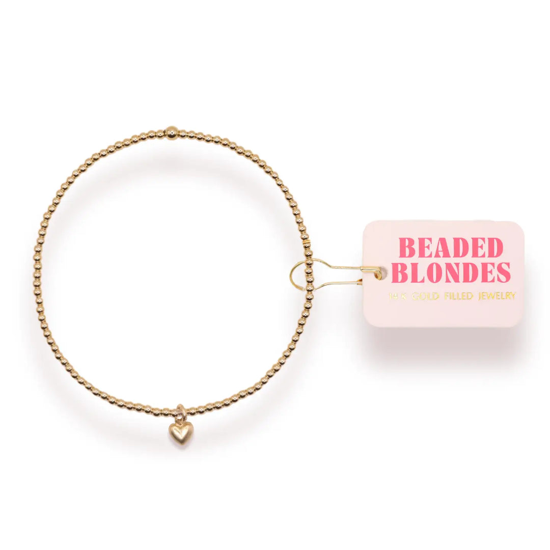 Beaded Blondes Mini Heart Charm Bracelet