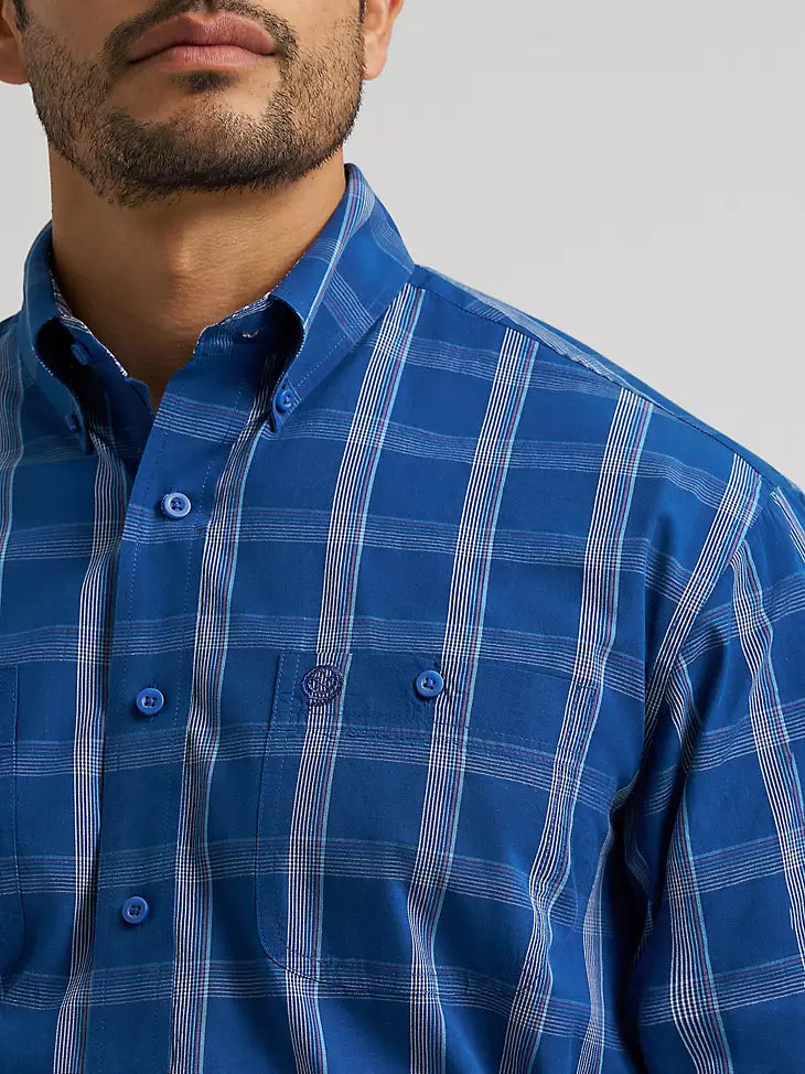 Wrangler Men's George Strait Two Pocket LS Stretch Shirt