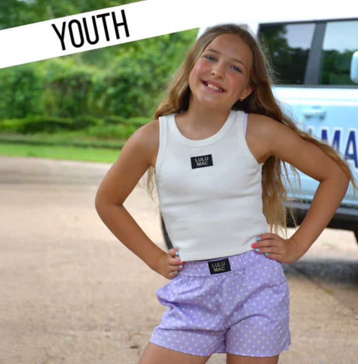 BR Lulu Mac Youth Mini Polka Dot Boxer Shorts