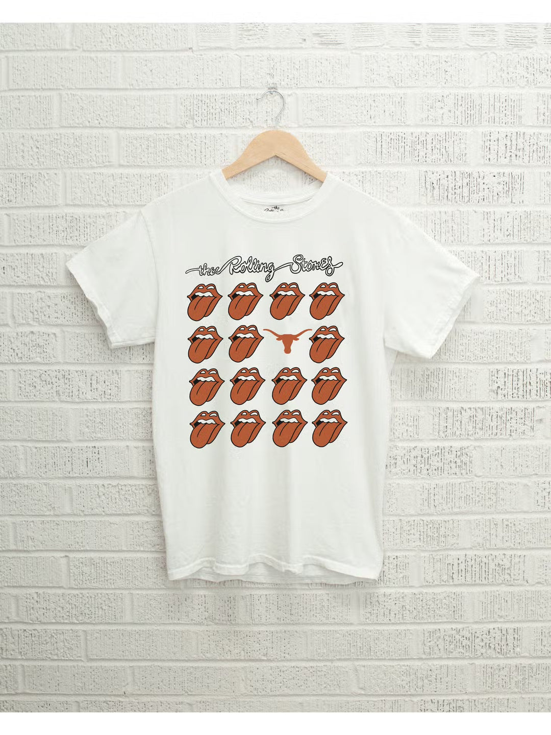 The Rolling Stones Texas Longhorns Lick Thrifted Tee