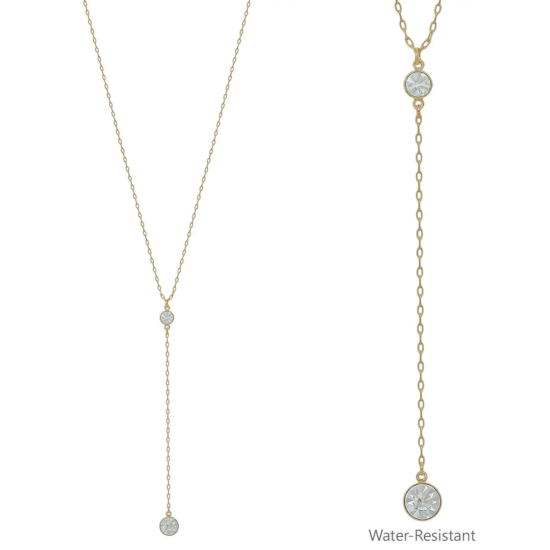 Clear Crystal Y Drop Necklace